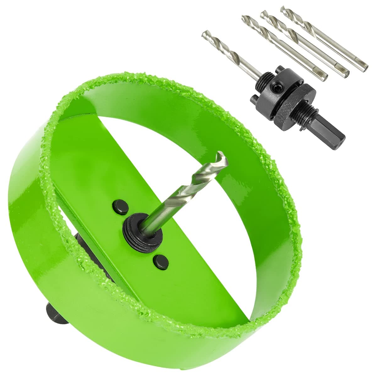 HLOFIZI 4-3/8 Hole Saw for 4" Recessed Lights, Carbide Grit Holes Saw Cutting Plaster Drywall Ceiling Sheetrock