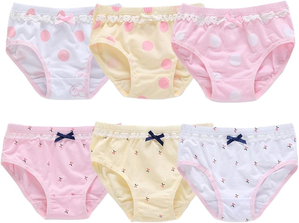 Orinery Baby Kids Underwear Breathable Cotton Panties Toddler Girls Undies Soft Assorted Briefs 6-Pack