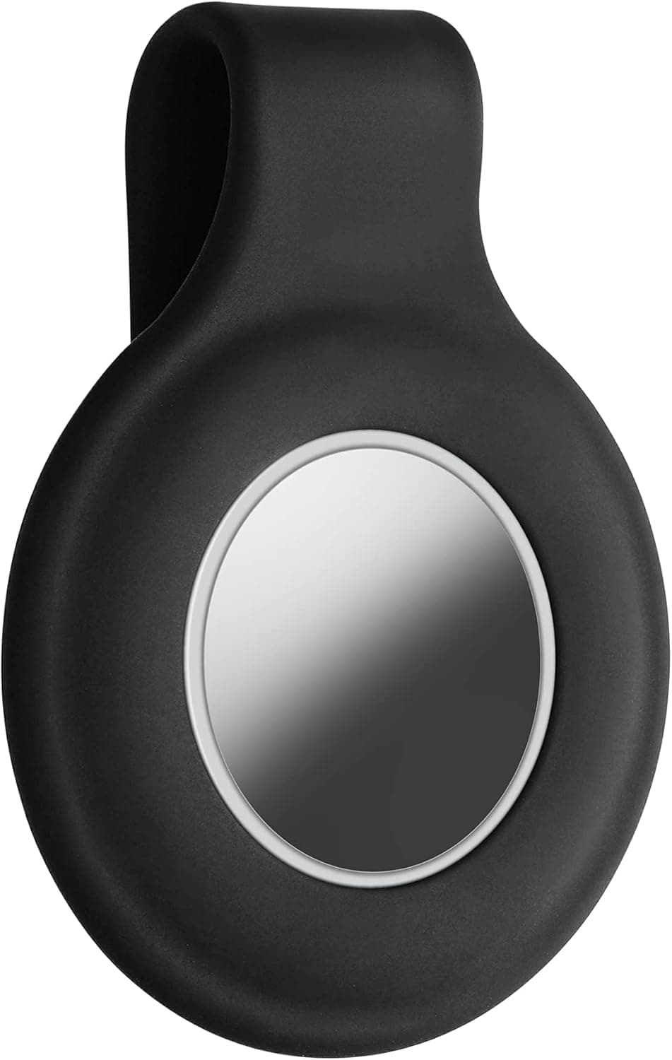 kwmobile Silicone Clip Compatible with Apple AirTag - Protective Silicone Clip for Tracker - Black