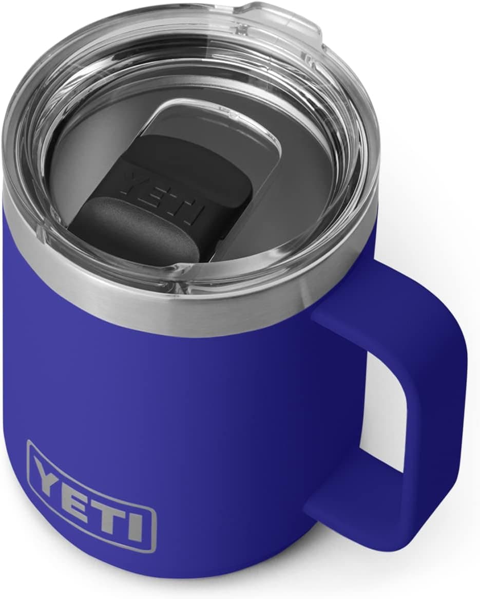 YETI Rambler 10 oz Stackable Mug, Vacuum Insulated, Stainless Steel with MagSlider Lid, Offshore Blue