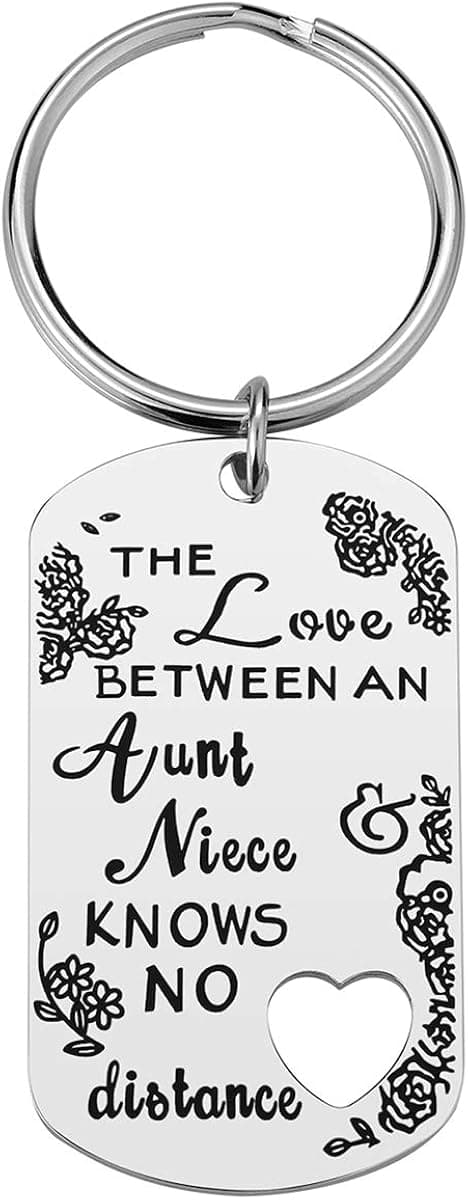 Aunt Niece Keychain - Aunt Gift from Niece, The Love between an Aunt and Niece is Forever Gifts for Aunt