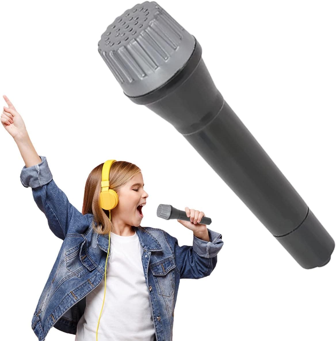 The Dreidel Company Plastic Toy Microphone Pretend Play Karaoke, Birthday Parties, Gatherings, Events, Raffle & Prizes Giveaways 5.5"