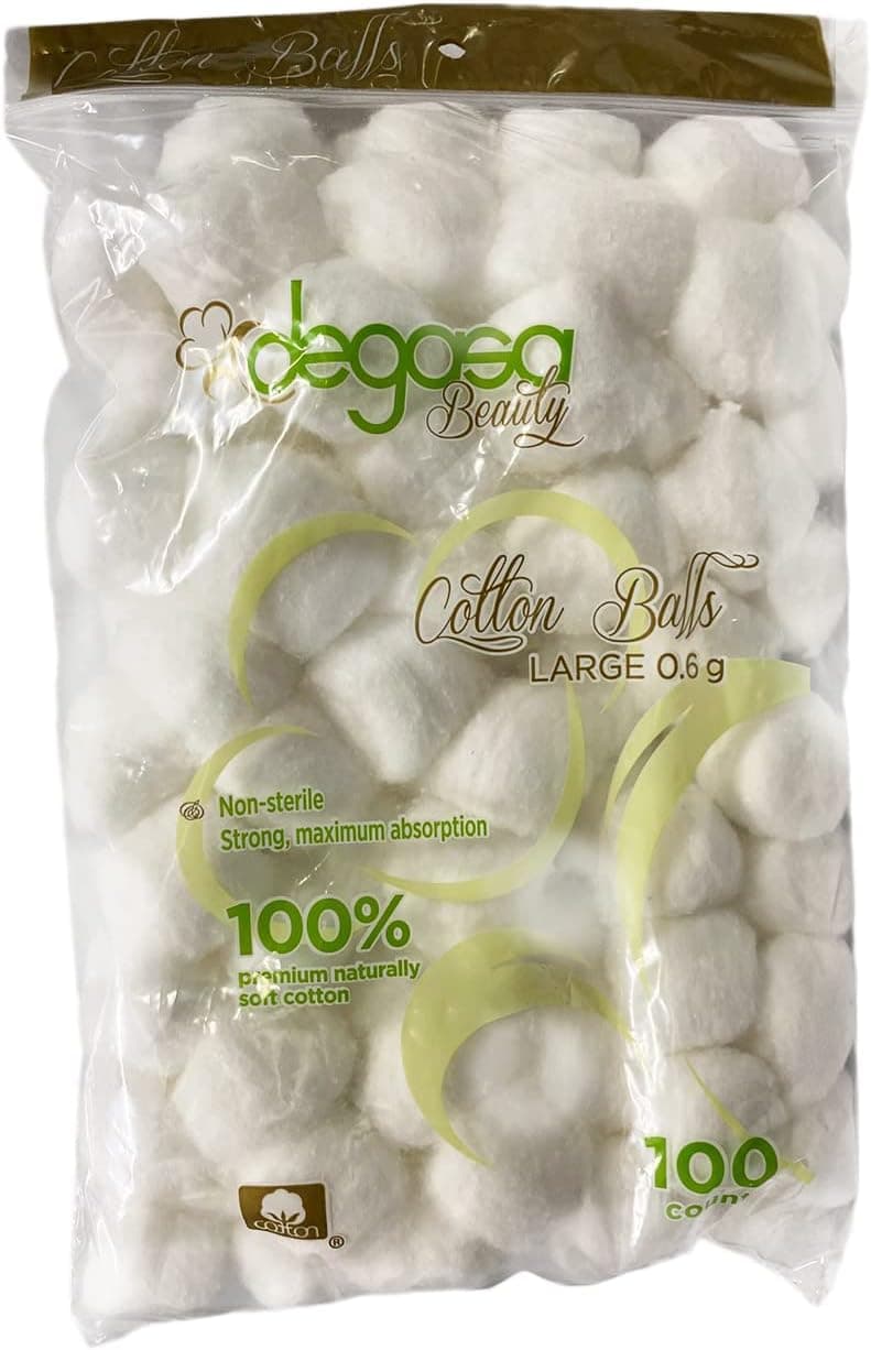 Cotton Balls Large Size for Facial Treatments, Nails and Make-Up Removal, Applying Tonics & Cleansers, Multi-Purpose Soft Natural Cotton Balls