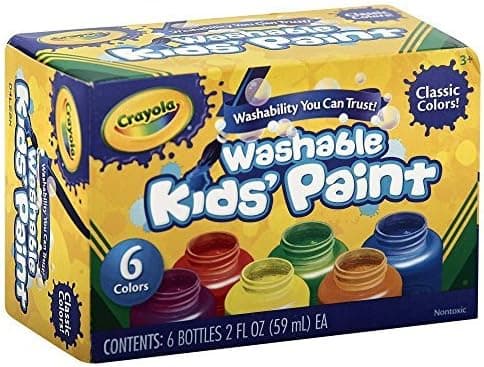 Crayola Kids' Paint Washable, Assorted Colors 6 Bottle, 2 Fl. Oz. Each ( Case of 6 )