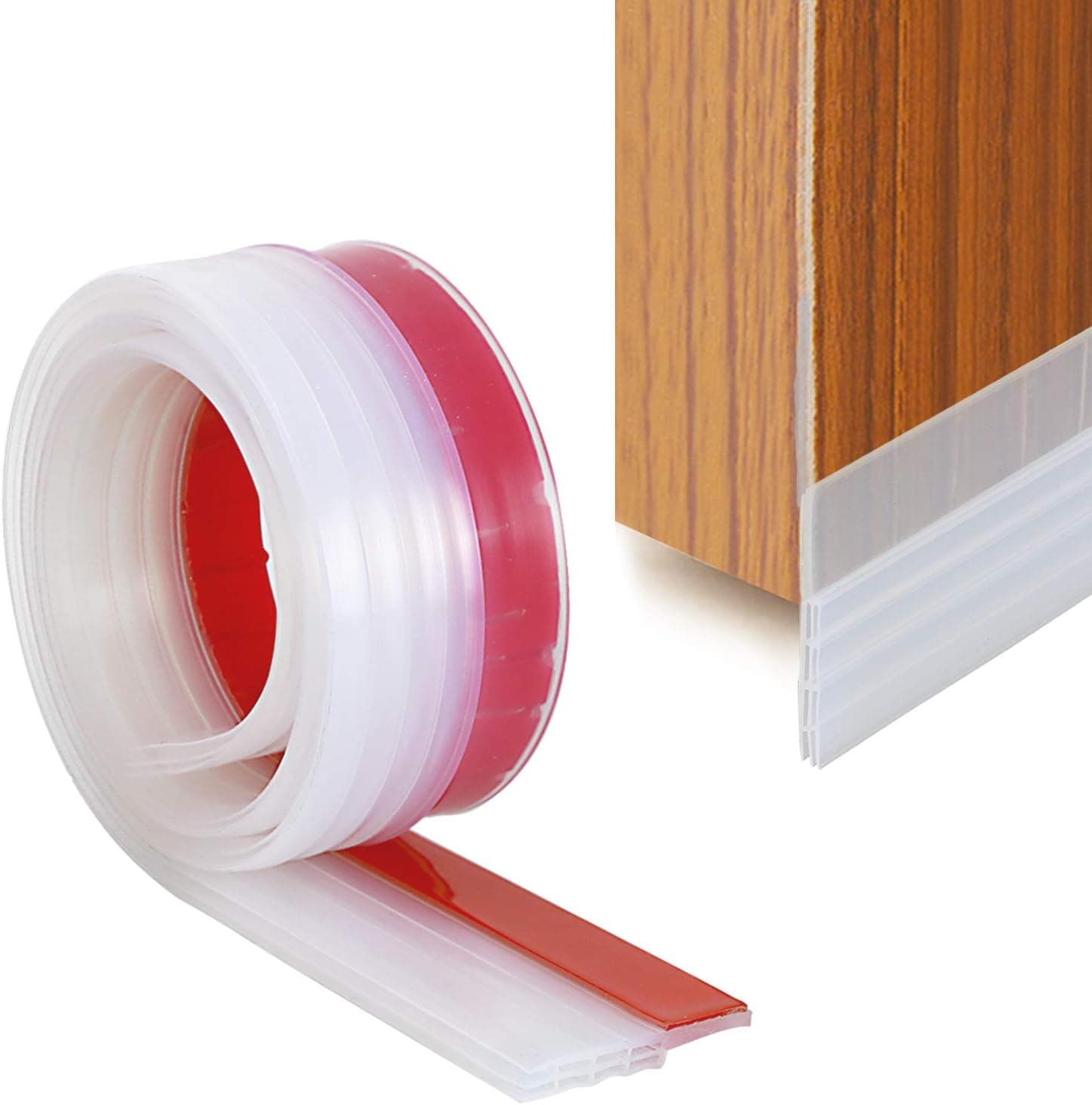 YOUSHARES Door Seal Door Draught Excluder, Door Weather Stripping, Rubber Door Draft Sweep Stopper for Soundproof and Keep Warm (Transparent)
