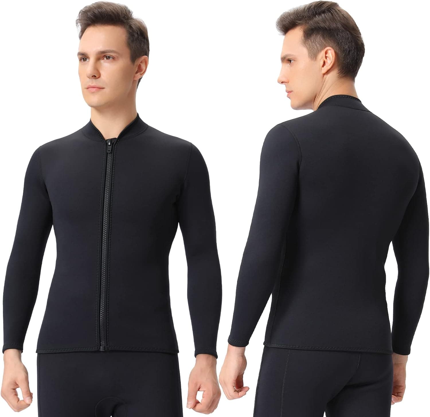 FLEXEL Wetsuit Top for Women and Men, 2mm 3mm Neoprene Wet Suit Jacket Front Zip Long Sleeve Keep Warm in Cold Water for Surfing Paddling Snorkeling and Kayaking
