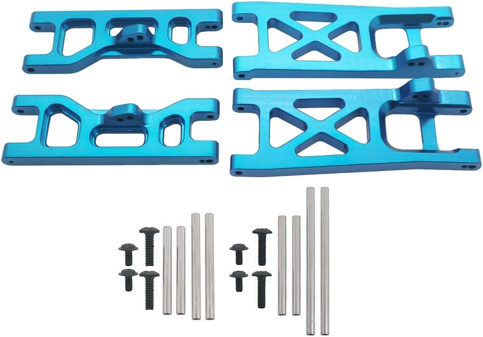 4pcs Aluminum Front&Rear Lower Suspension A-Arms for RC Car 1/10 ECX 2WD Series Ecx Ruckus Torment Amp Mt Parts(Blue)