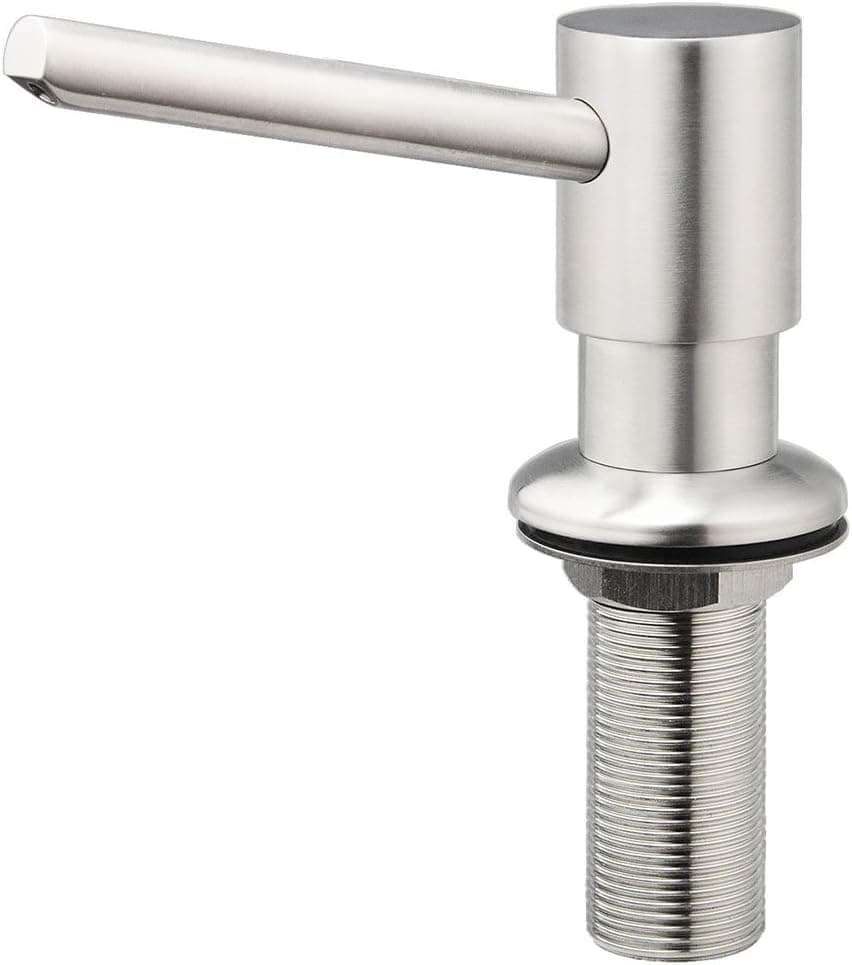 Sink Soap Dispenser, Sink-in Pump, Rey-X Built in Soap Dispenser, 304 Stainless Steel Brushed, Large Capacity 17 OZ Bottle for Kitchen Bathroom Thick Deck Marble Countertop Installation