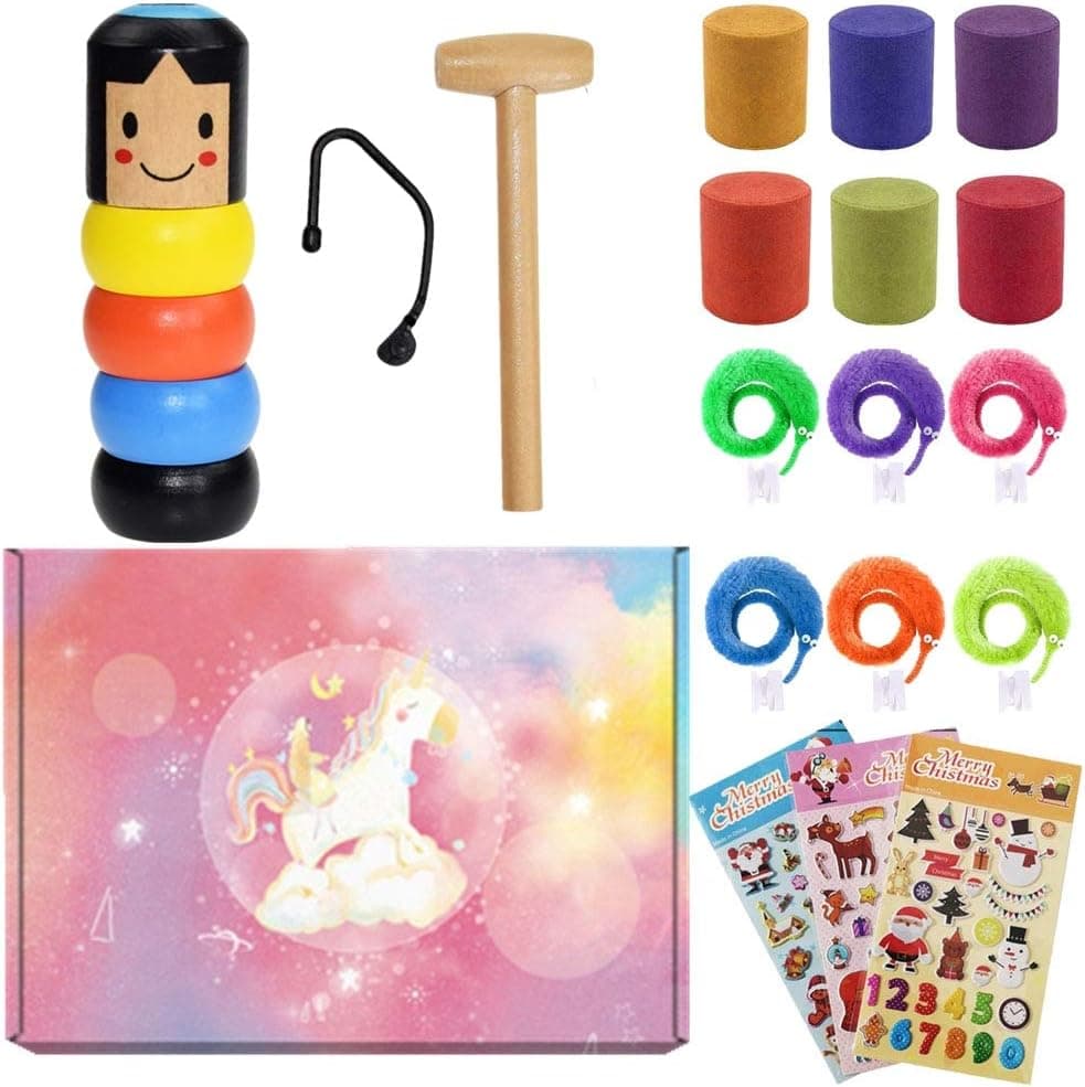 New Unbreakable Wooden Man Magic Toy, Magic Tricks Funny Toy Immortal Daruma Halloween Stage Magic Props Halloween Christmas 2019 Funny Wooden Magic Toy Gift for Kids