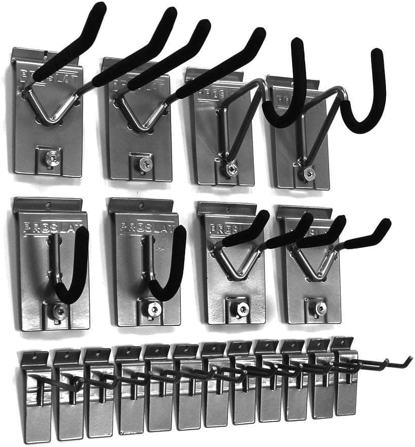 Proslat 11004 1/8-Inch Backplates Steel Hook Kit Designed for Proslat PVC Slatwall, 20-Piece, Silver