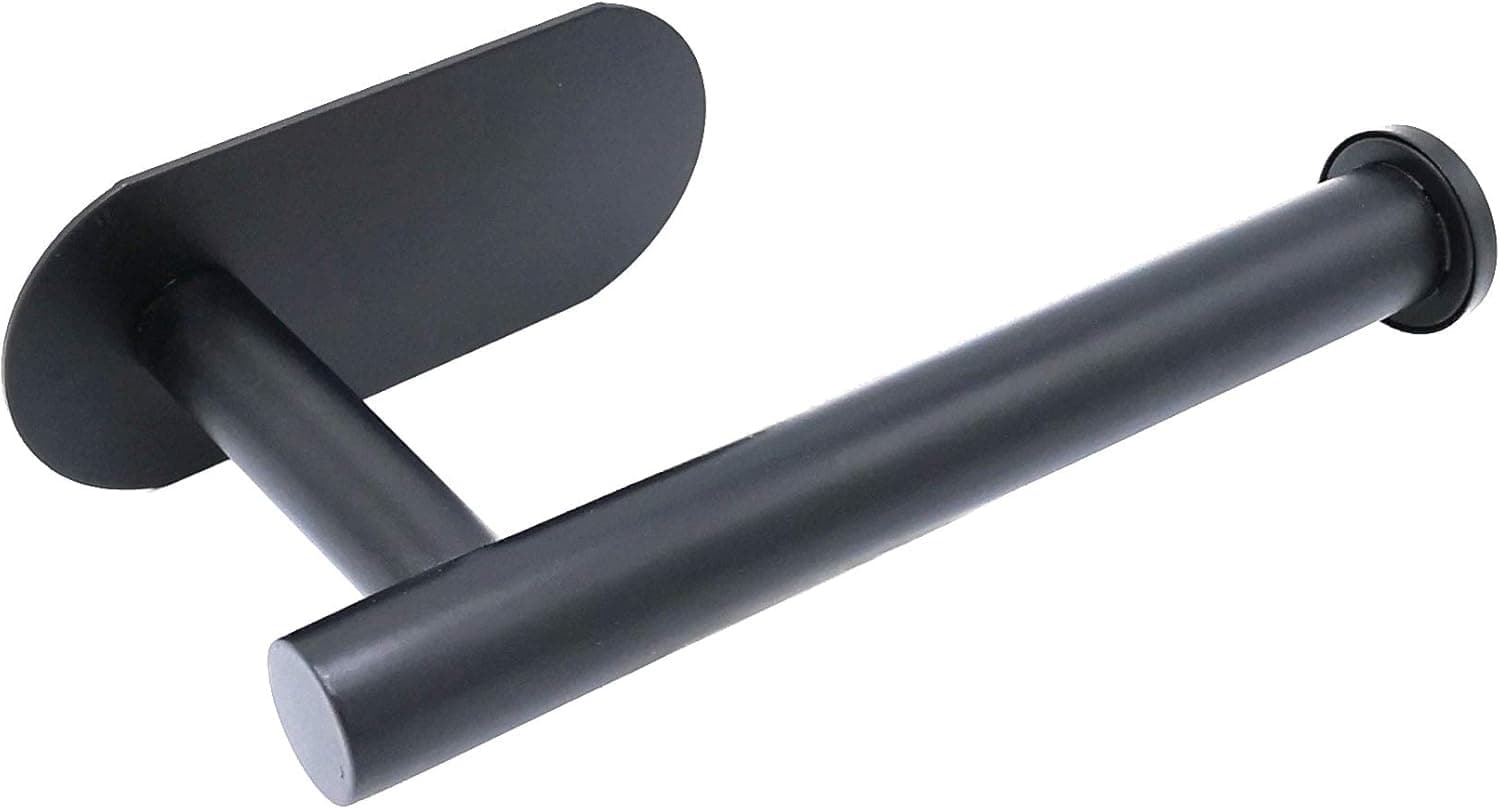 Lofekea Self Adhesive Toilet Paper Holder Brushed Nickel Toilet Paper Roll Holder for Bathroom Stainless Steel Tissue Paper Roll Holder(Black)