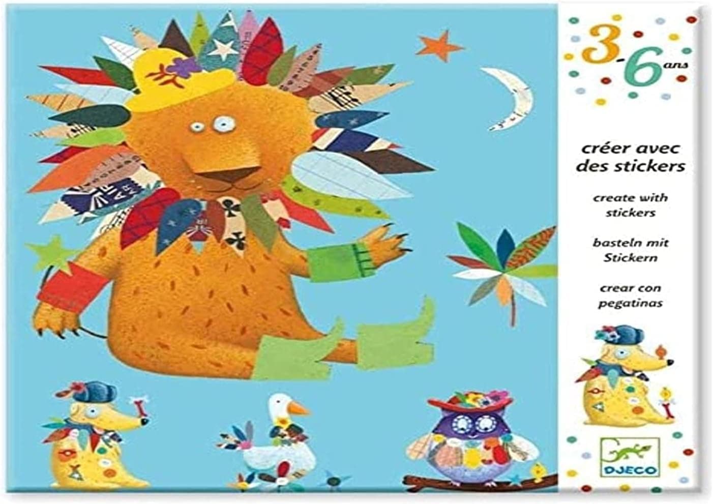 DJECO Create Animals Sticker Kit, Multicolor