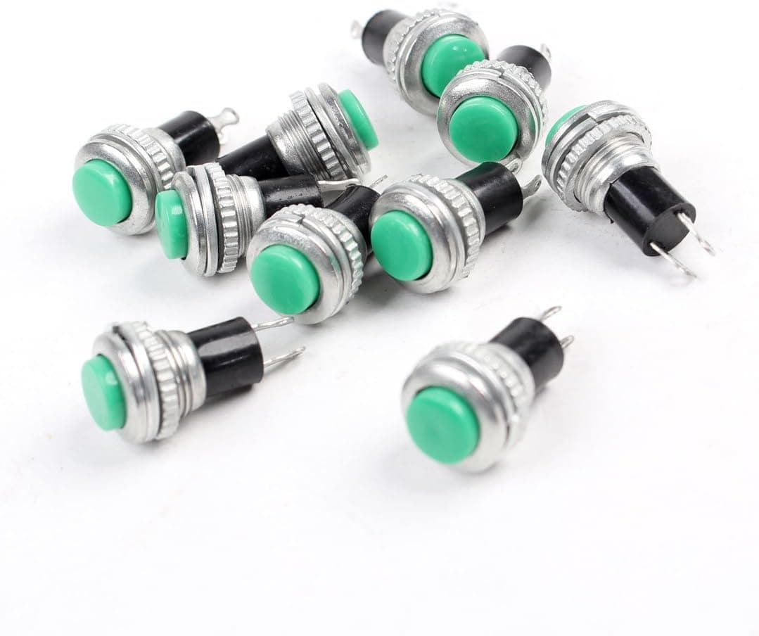 uxcell 10 Pcs SPST OFF NO Momentary Push Button Switch 3A/125V 1A/250V AC