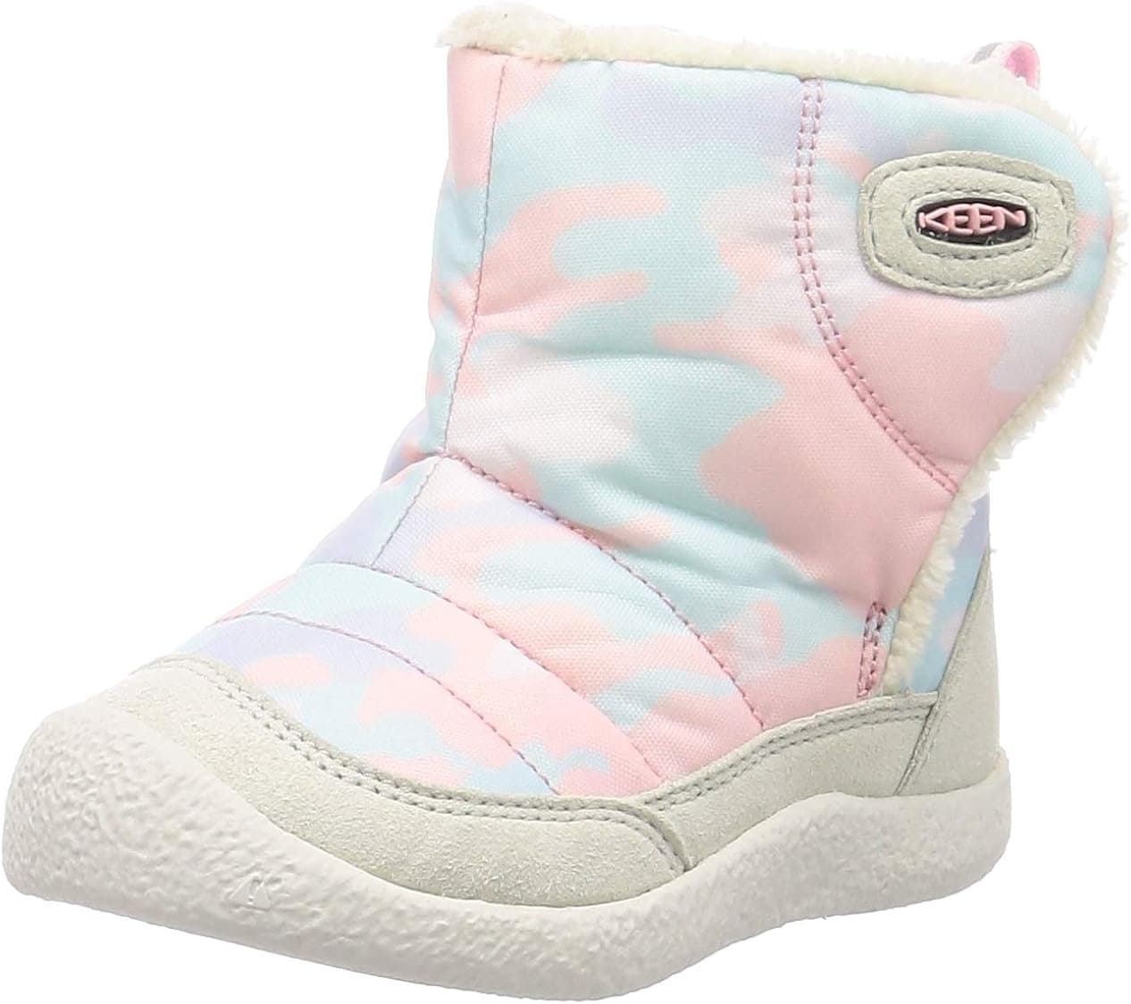 KEEN Howser 2 Mid Height Ankle Boot Hiking, Silver Birch/Pink Blush, 4 US Unisex Big Kid