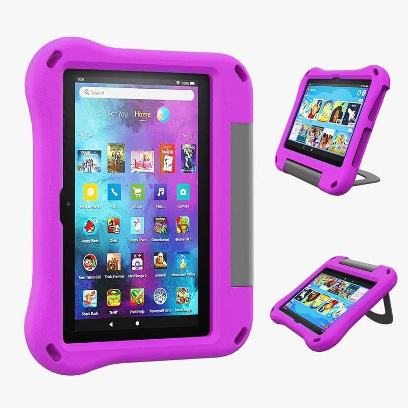 Fire HD 8 Case 2020, All-New Fire HD 8 Plus Tablet Case(Only for 10th Generation, Will Not work for 7th/8th Generation )-Auorld Light Weight Shock Proof Handle Friendly Stand Kids-Proof Case for Fire HD 8/8 Plus Tablet (Rose)