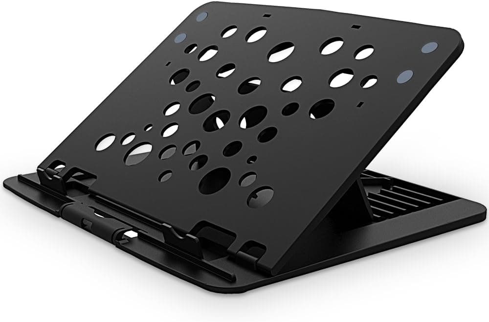 BUJIAN Laptop Stand With 6 Adjustable Angles Design Portable Foldable Ergonomic Desktop Stand Holder for Notebook, iPad, MacBook Black (Z5)