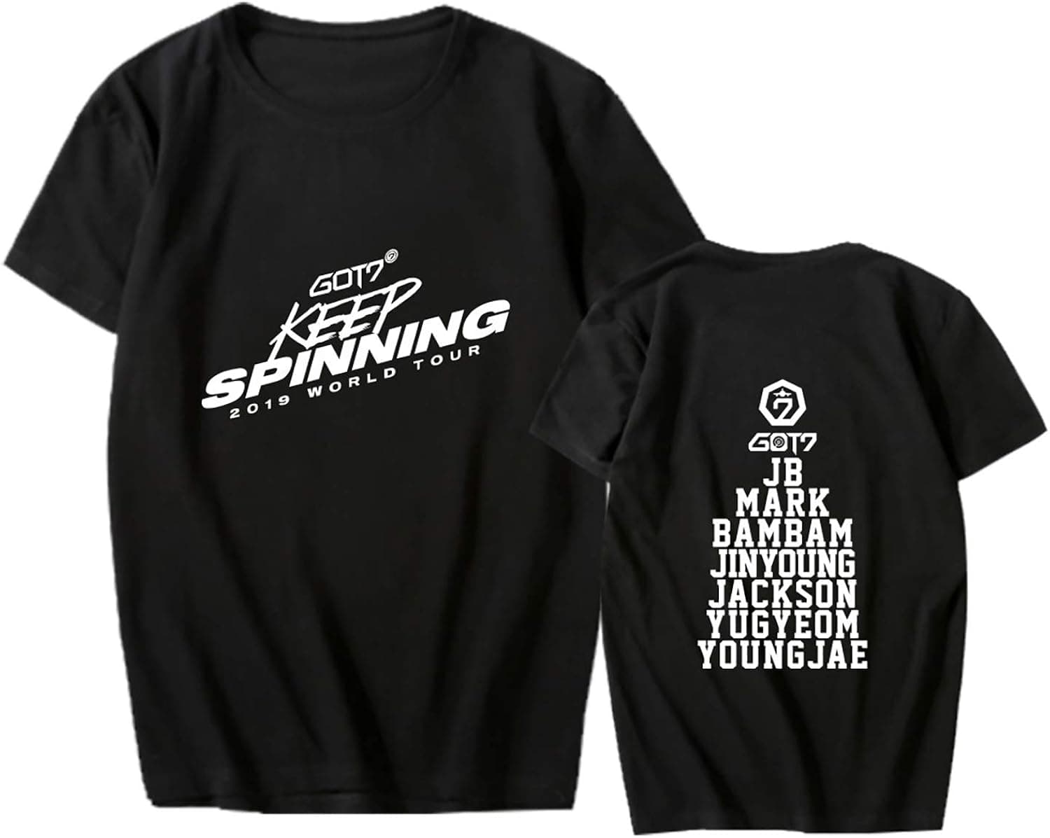 JUNG KOOK Kpop GOT7 Shirts Jackson Bambam 2019 World Tour Keep Spinning T-Shirt Tee