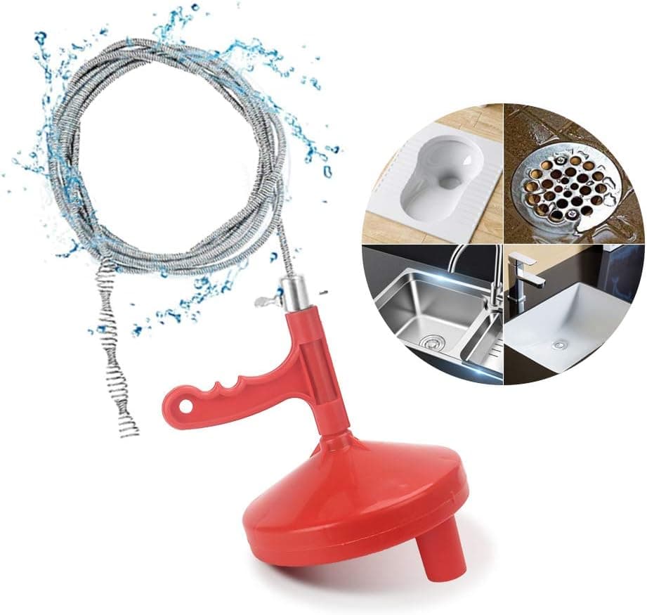 GAYISIC 25 Feet Hair Cleaning Remover Tool for Toilet Shower Kitchen Bathroom Bathtub Dish Pipe