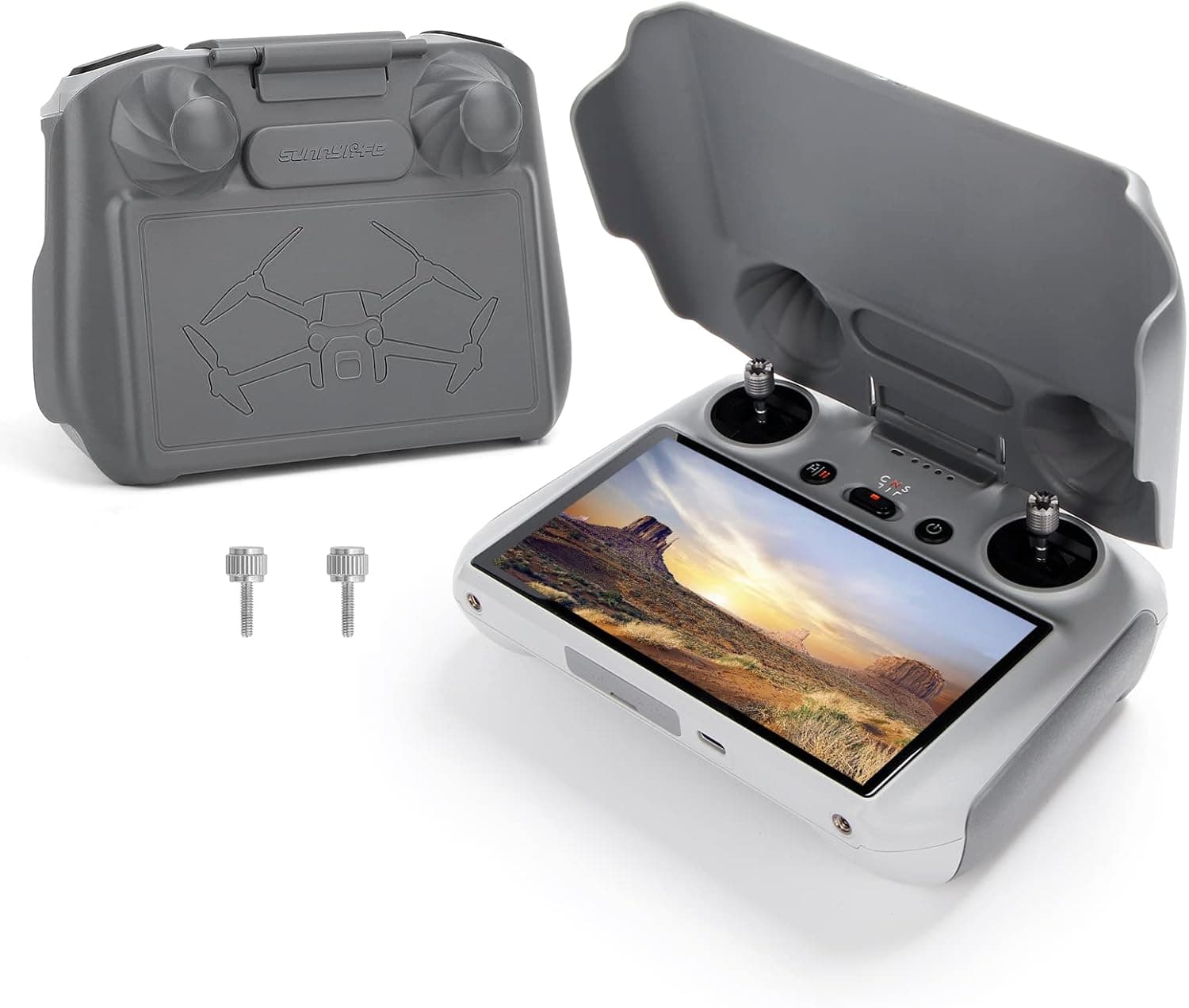 Mini 3 Pro Sun Hood 2-Level Sunshade for DJI Mini 3 Pro/Mini 3/Mavic 3/Mavic 3 Pro Classic/Mavic 3 Cine/Air 2S/ Mavic 3 Pro RC Remote Controller Full Screen Protection Accessories