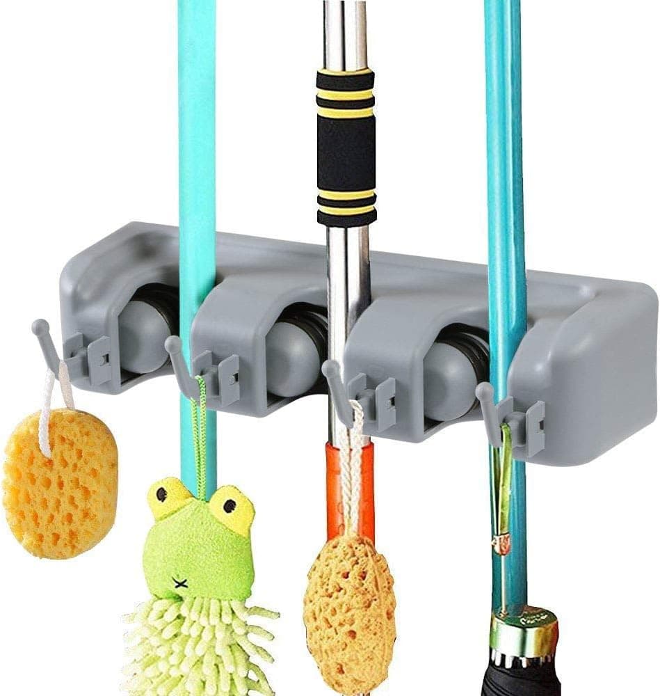 Bluecell Universal 3-Position Magic Wall holder/stand organizer for household broom/mop cleaning tool