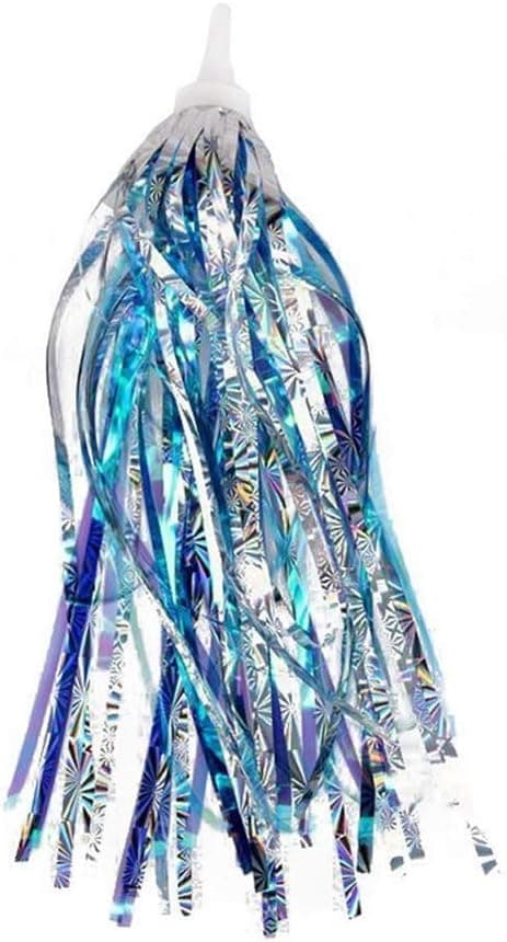 ASTRQLE Bike Scooter Handlebar Streamers Pom-pom Pair - Baby Carrier Accessories Childrens Kids Bicycle Grips Sparkle Tassel Assorted Colour Ribbons (Dark Blue)