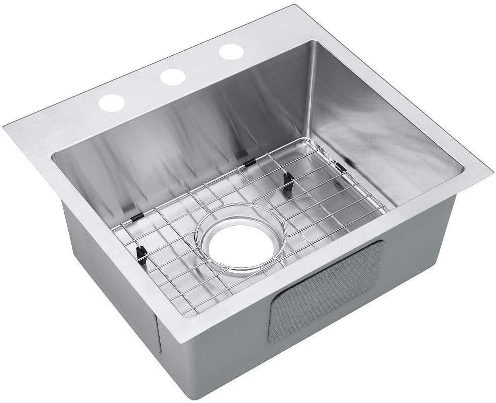 Starstar 19 Inch Top-mount/Drop In 304 Stainless Steel Single Bowl Kitchen Sink W/Accessories