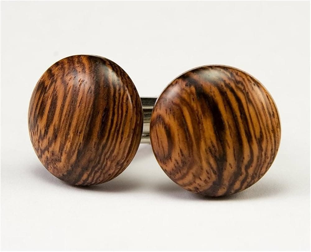 Wood Cufflinks Honduran Rosewood Round