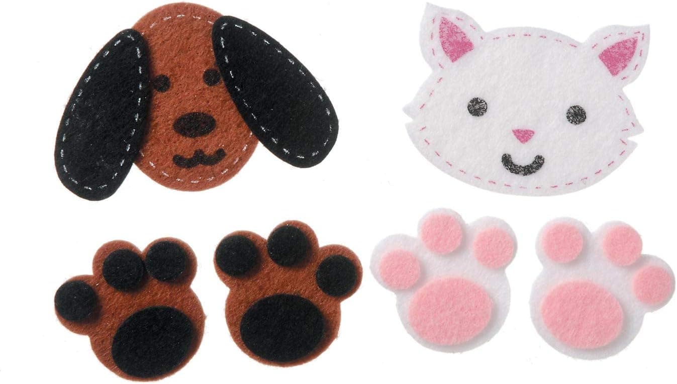 Darice Kids Felties Felt Stickers Stitched Dogs and Cats 24 Pieces (3-Pack) FLT-1027