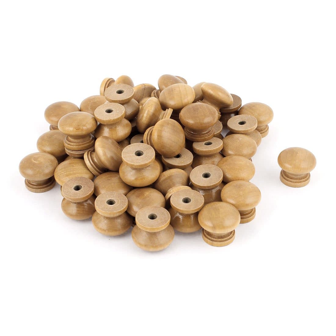 uxcell Furniture Drawer Door Cabinet Closet Wood Round Knob Pull Handle for Dresser Drawer Wardrobe 50pcs