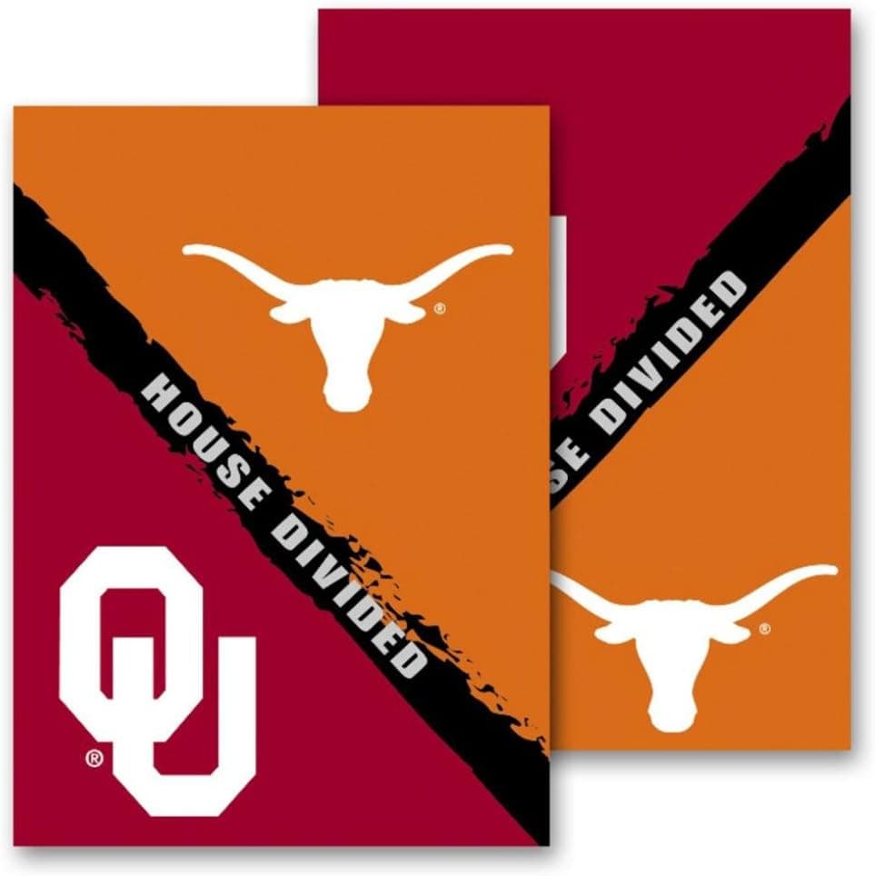 NCAA Oklahoma - Texas 2-Sided House Divided Rivalry Garden Flag 12 x 18in