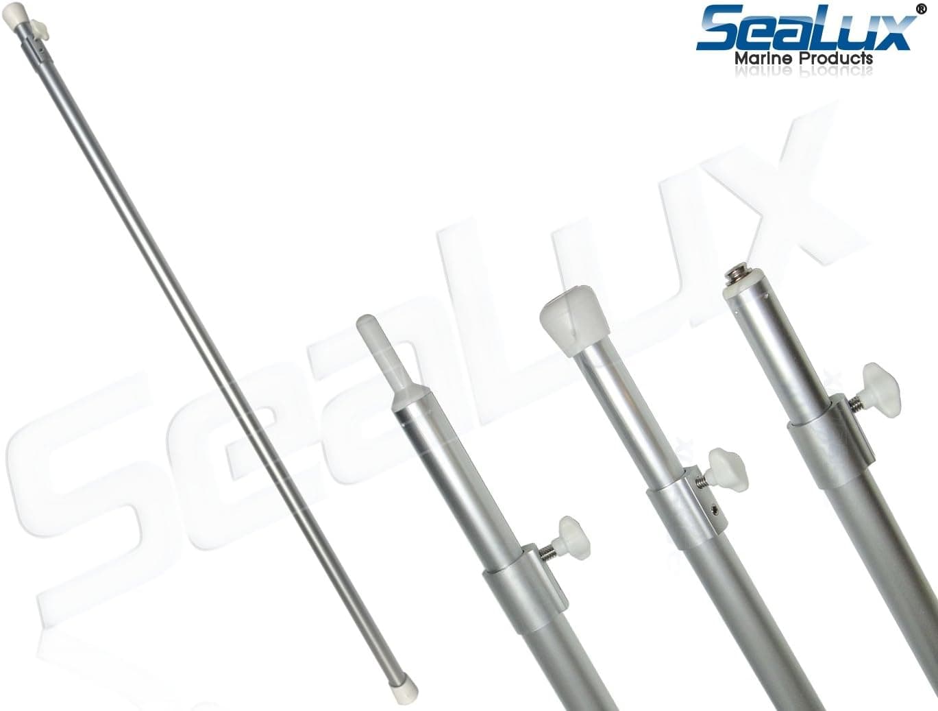 SeaLux Boat Cover Support Pole 3-in-1 Tip with Snap end, Grommet Pin End and Rubber Tip Adjustable from 31” to 57”