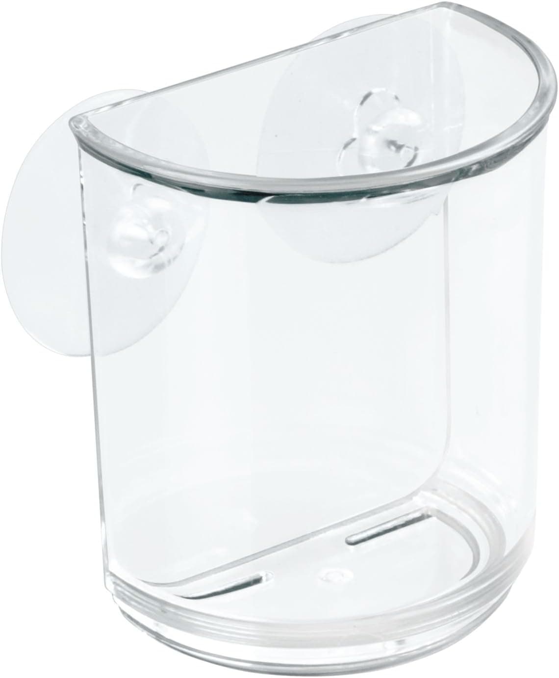 iDesign Plastic Suction Tumbler Cup, Holder for Makeup Brushes, Toothbrushes, Glasses, Brushes on Bathroom, Bedroom Mirrors, 3" x 2" x 3.5", Set of 4 - Clear