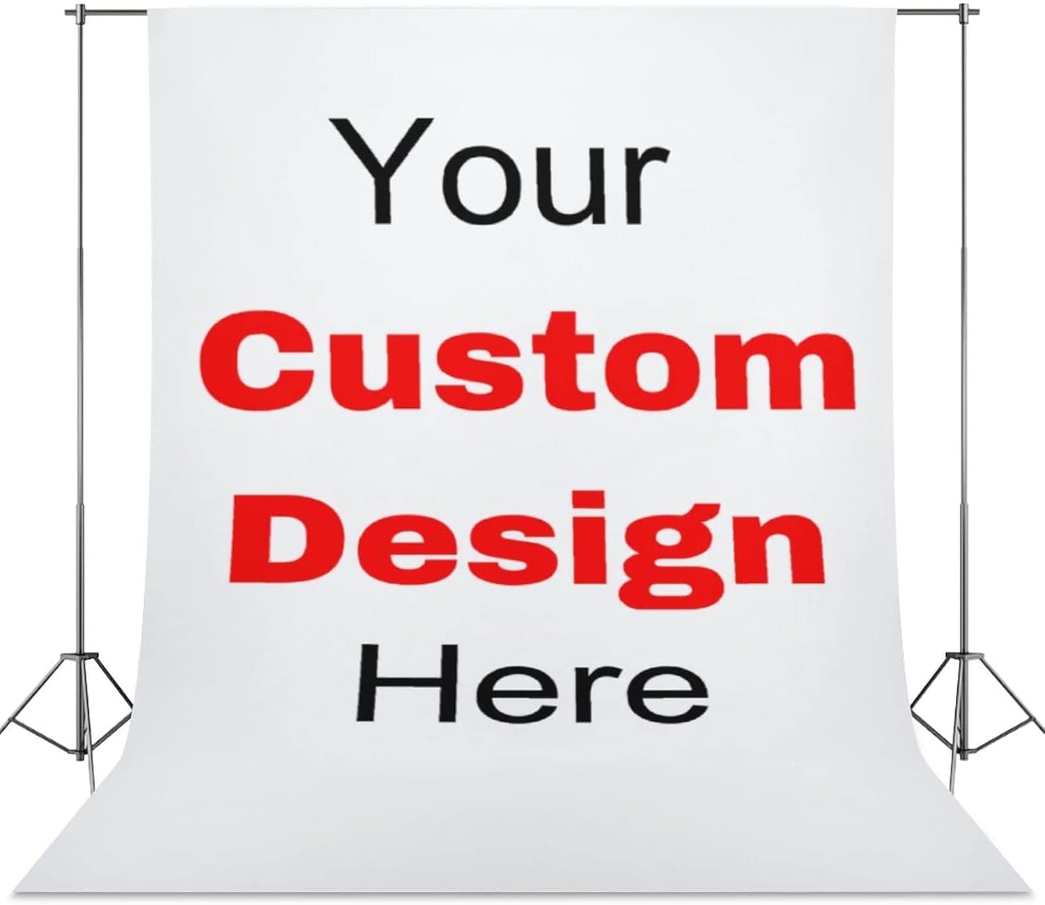 Custom Photography Cloth, Add Your Design Personalized Background for Photography with Picture Text, Customized Photography Backdrop for Portrait Photo Studio Photobooth Props (White, 56" x 118")