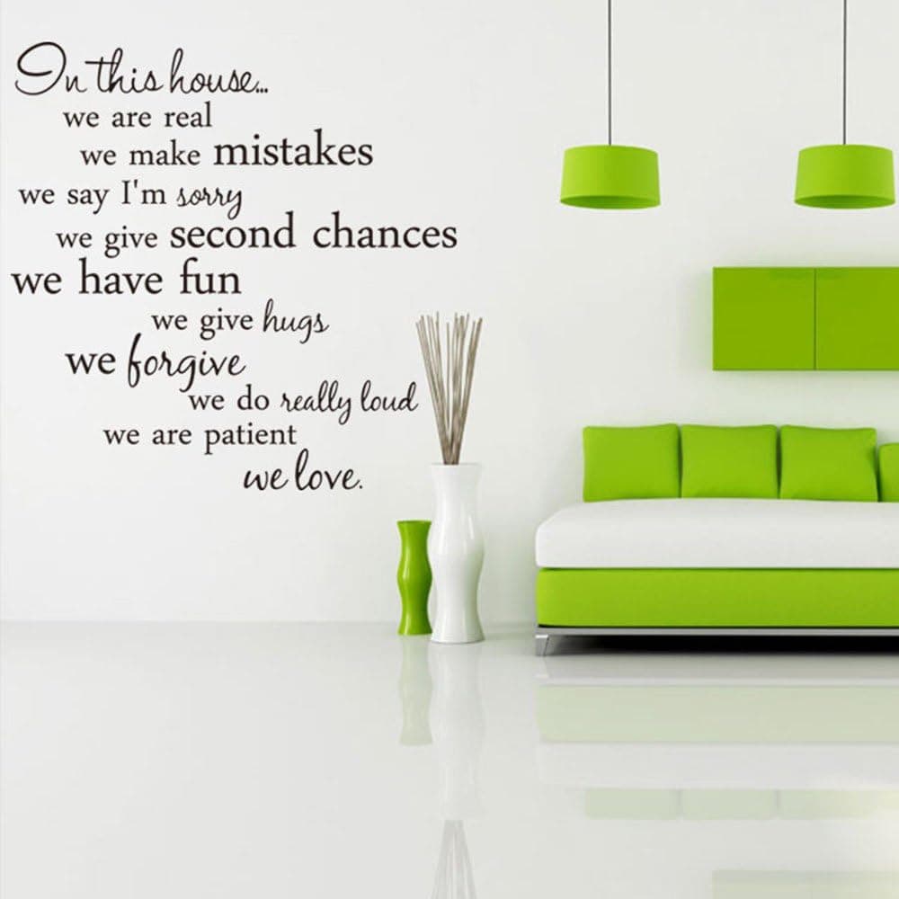 CUGBO in This House Wall Decal Quote Removable Vinyl Wall Art Decor Living Room Bedroom Home Sticker