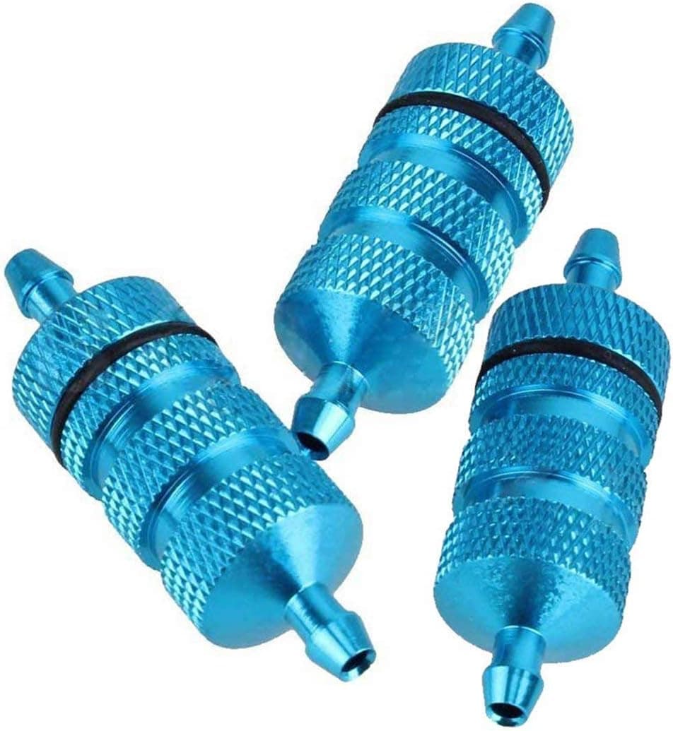 ShareGoo 3PCS RC Aluminum Nitro Fuel Filter Compatible with HSP Traxxas 1/8 1/10 Nitro Car Buggy Truck -Blue