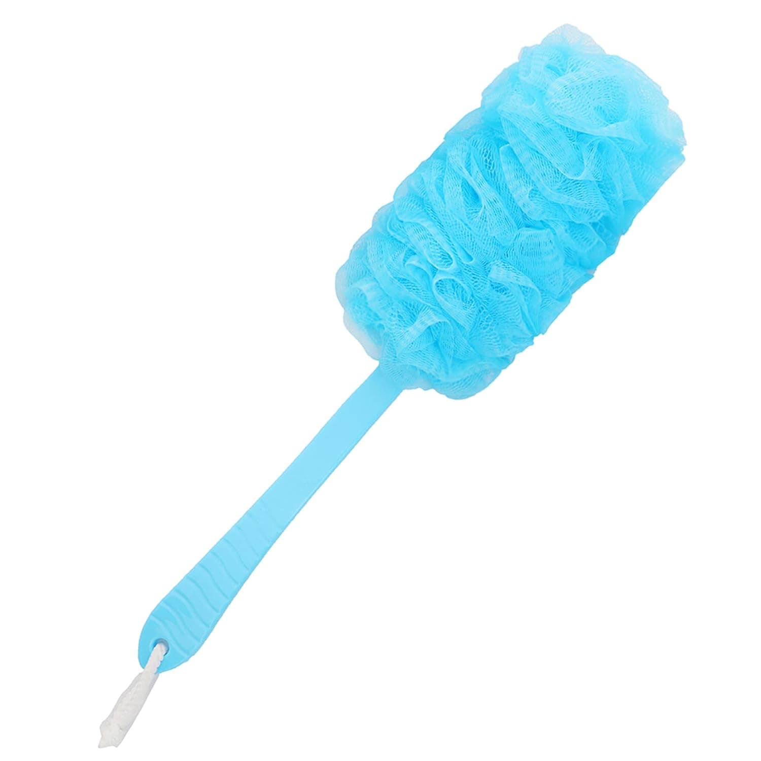 Back Scrubber Brush Long Handle for Shower, Loofah On a Stick Sponge Back Brush, Body Exfoliator Scrubber Bath Brush for Men Women, Exfoliating Cleaning Back Scrubber for Elderly (1 Pack-Blue)