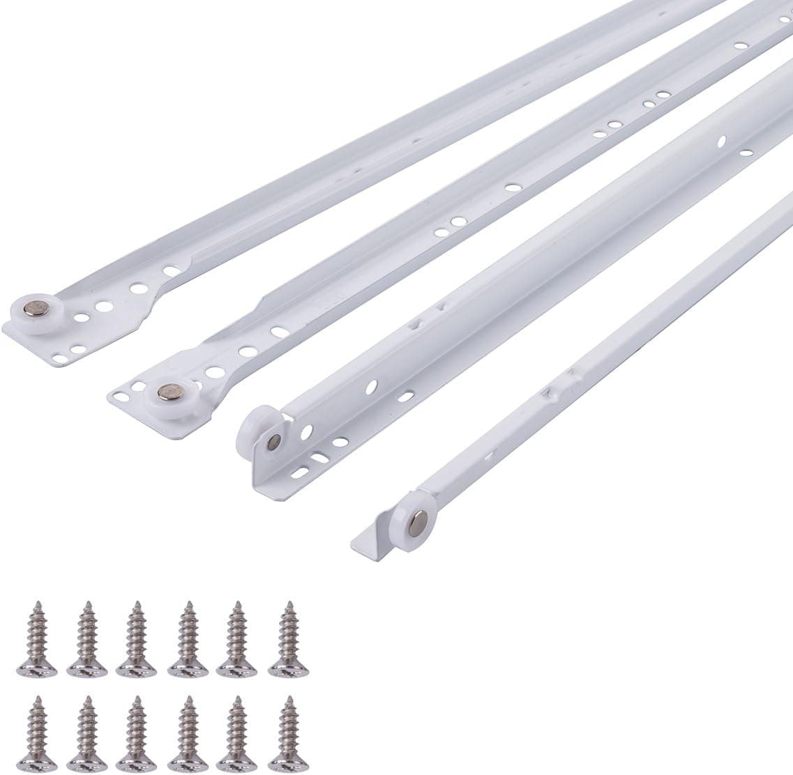 Amazon Basics Ball Bearing Drawer Slides - 20-Inch, White Powder Coat, 10-Pack