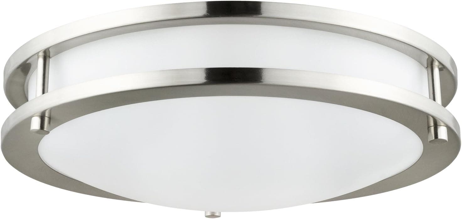 Sunlite LFX/DCO12/BN/E/D/30K 15-watt 120-volt Energy Star Dimmable Decorative Band Trim Fixture with Acrylic Lens, 12-Inch, Brushed Nickel Finish