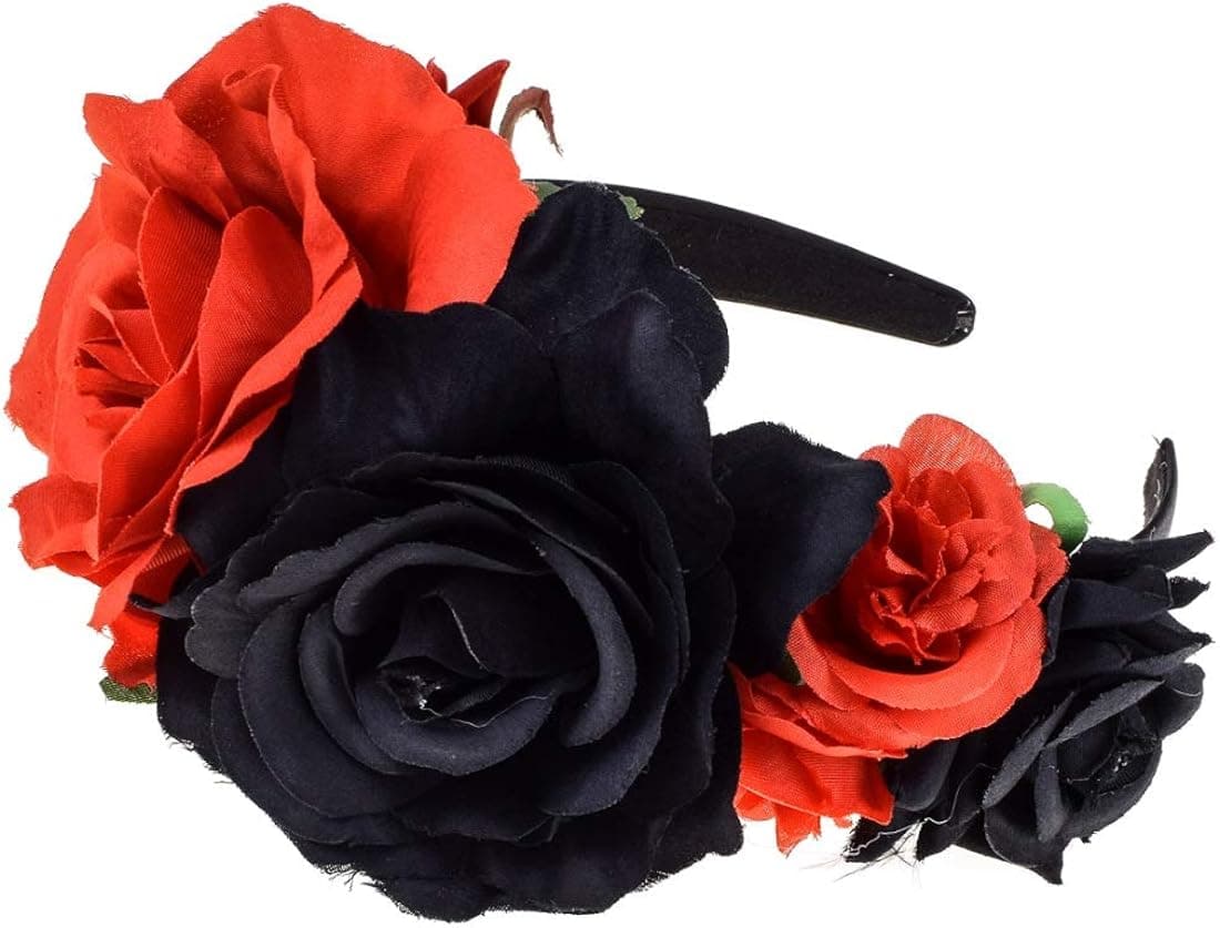 Vividsun Rose Flower Headband Floral Crown Day Of The Dead Headpiece