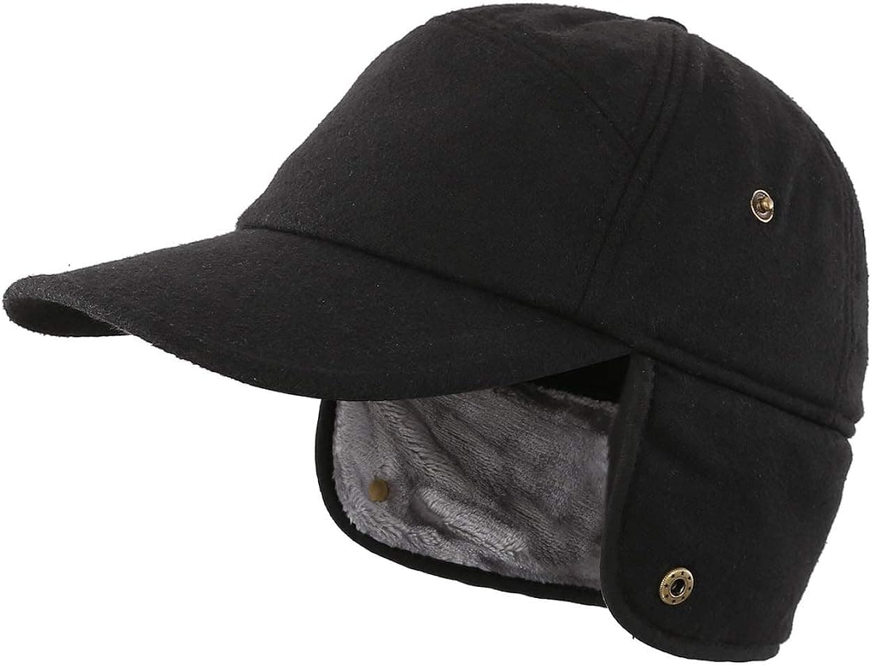 LLmoway Men’s Winter Baseball Cap with Earflaps Fleece Lined Trapper Hunting Hat