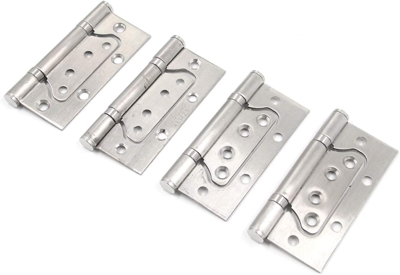 T Tulead Door Hinges Stainless Steel Non-Mortise Hinges 4-Inch Shed Cabinet Gate Heavy Duty Hinges Pack of 4 with Screws