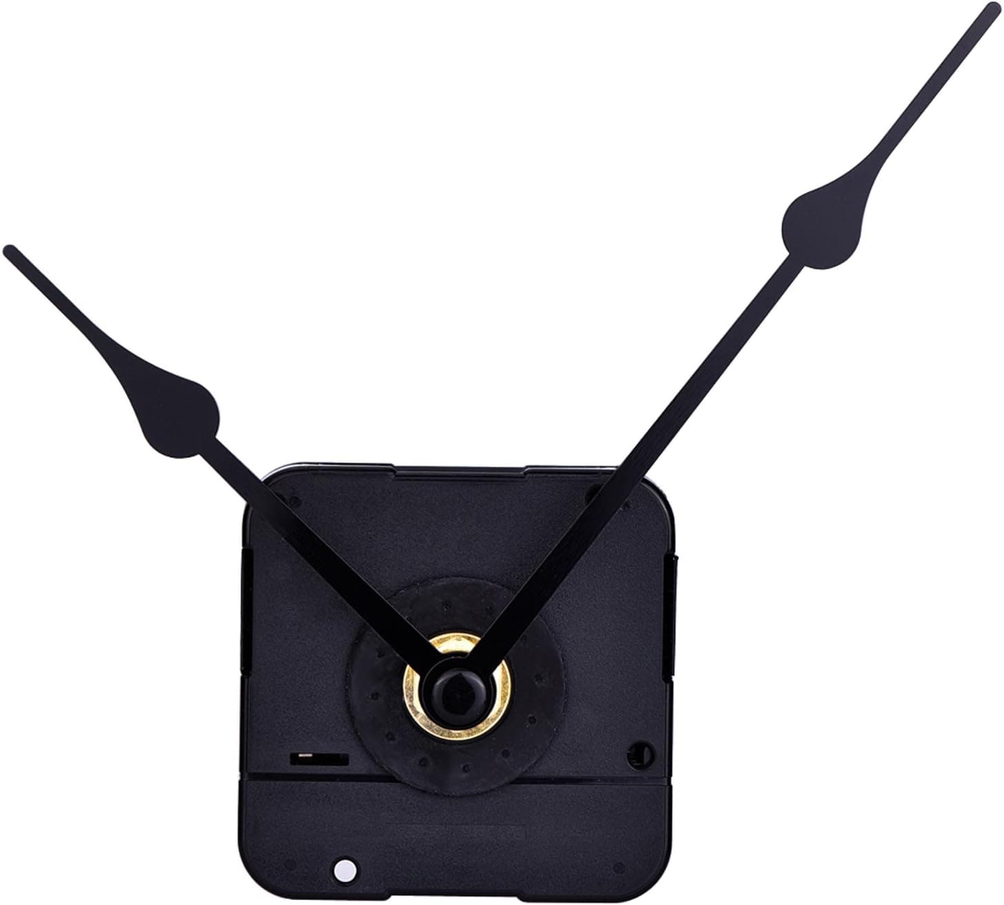 Black 2 Hands Quartz Clock Movement DIY, 6/25 Inch Maximum Dial Thickness, 17/25 Inch Total Shaft Length