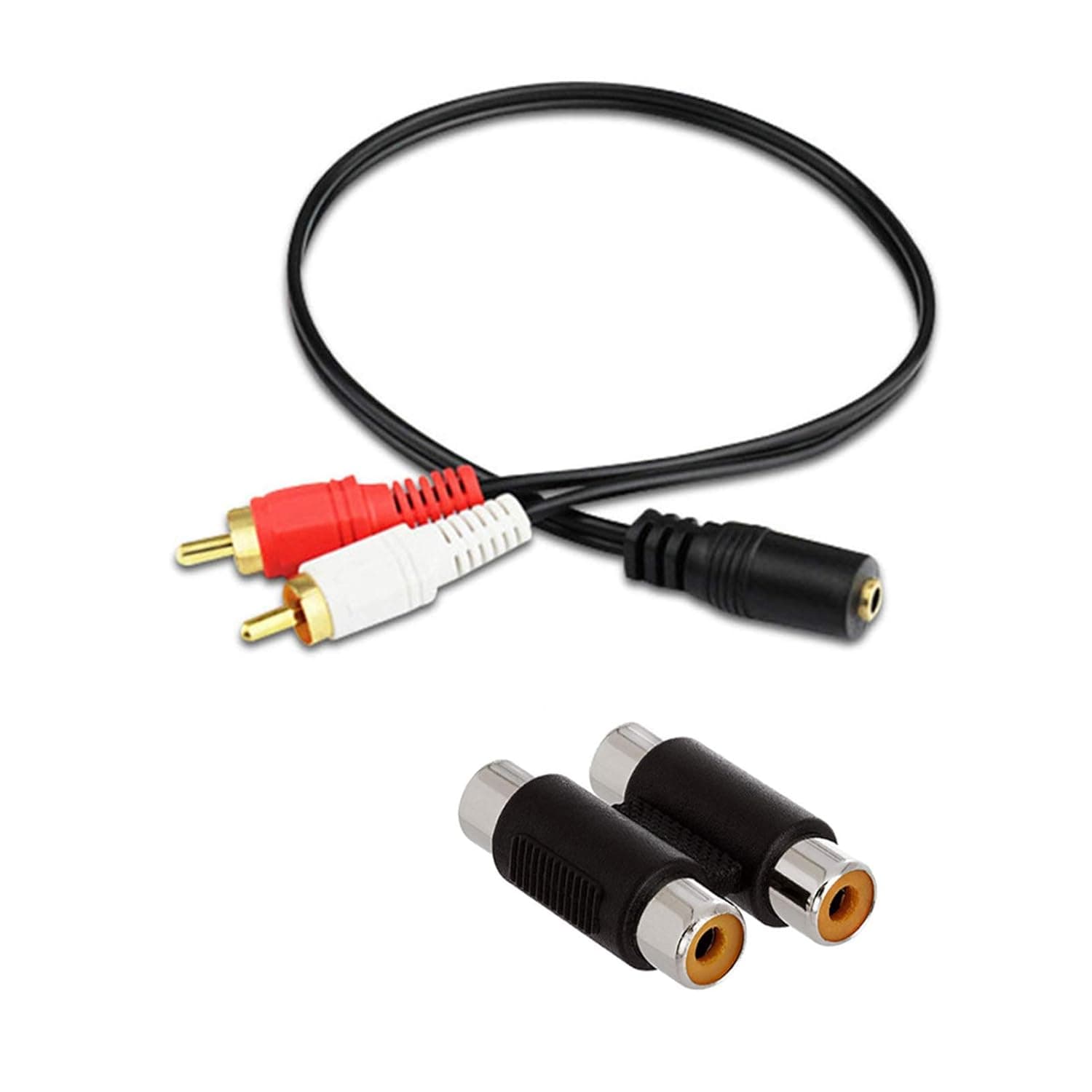 Hosyl Gold Plated 3.5MM Female to 2 RCA Male Jack Stereo Audio Cable for iPhone, iPod, iPad, MP3, Tablets, HiFi Stereo System, Computer Sound Speaker