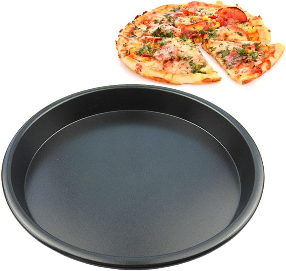 Pizza Pan, Round Cake Pan, Nonstick Pizza Tray, Heavy Duty Carbon Steel By Meleg Otthon (12 inch deep pan)