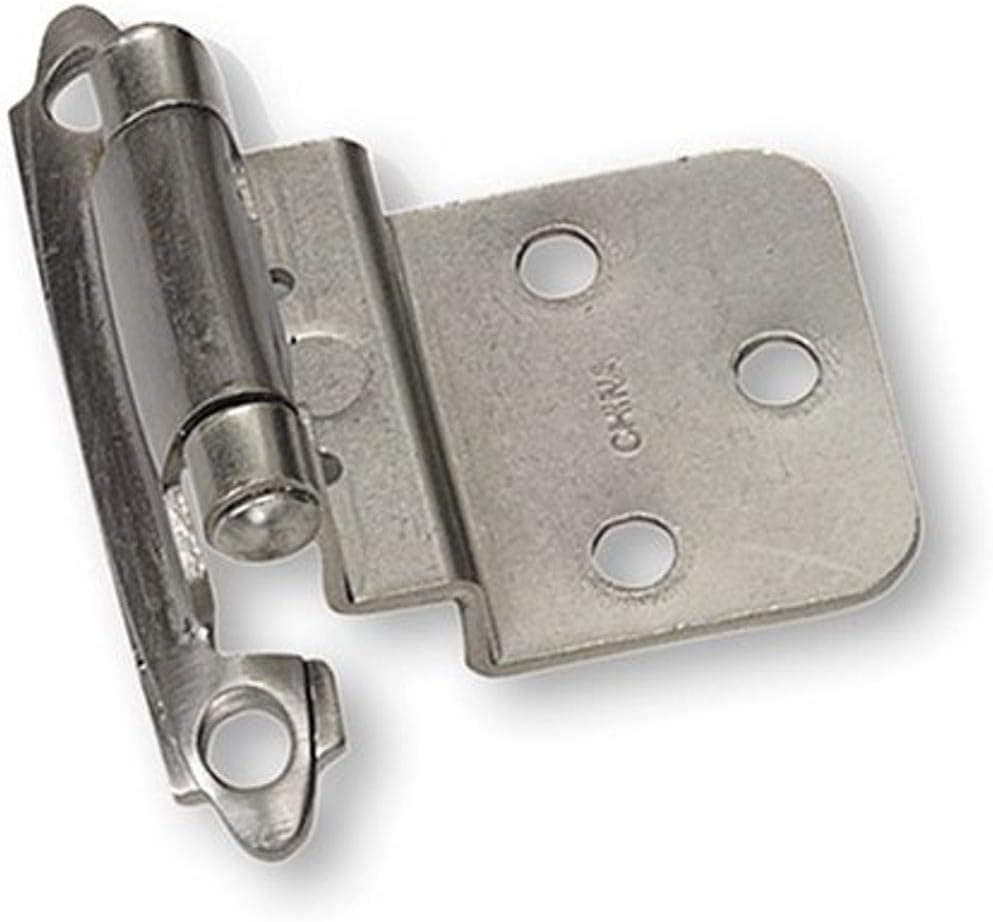 Laurey 28639 3/8 Inch Inset Satin Nickel Semi Concealed Cabinet Hinges