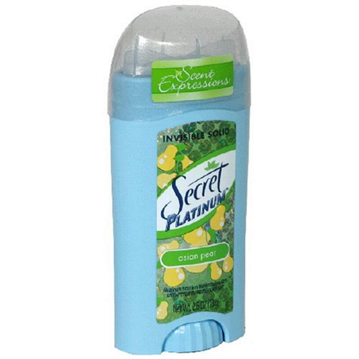Secret Scent Expressions Platinum Anti-Perspirant/Deodorant, Invisible Solid, Asian Pear, 2.6-Ounces (Pack of 4)