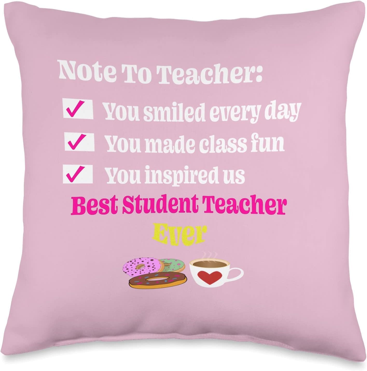 DesignsByKelley Best Teacher Gifts Classroom Decor Memorable Gift for Student Teacher Appreciation Thank You Throw Pillow, 16x16, Multicolor