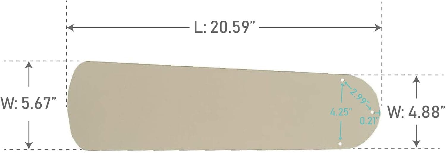 Craftmade B552P-OBN Outdoor Plus Fan Blades Replacement 52-Inch, Brushed Nickel, Set of 5