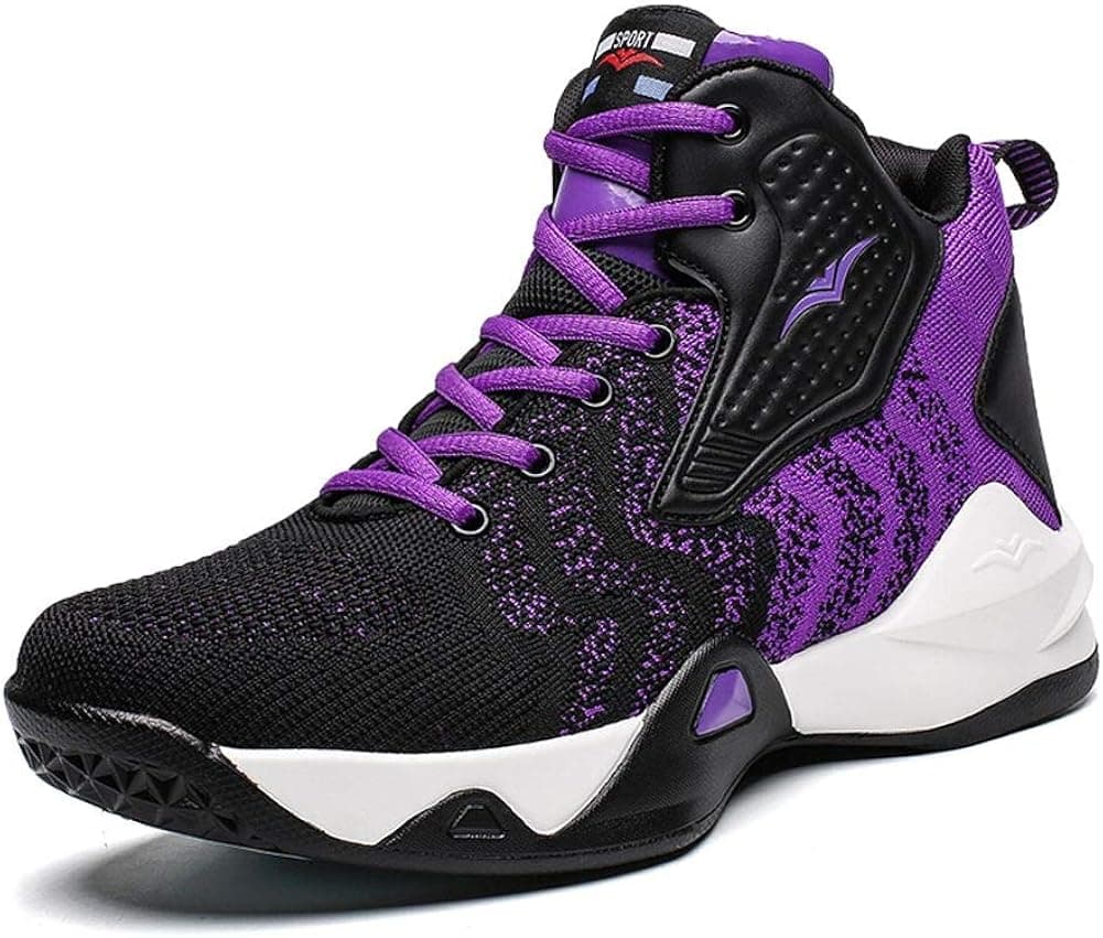 WELRUNG Unisex High Top Lightweight Fly-Weaving Running Jogging Sneakers Basketball Shoes for Youth