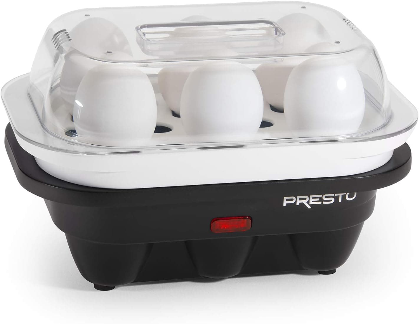 National Presto 04632 Electric Egg Cooker, 6, Black and White